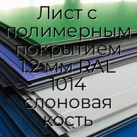 Лист с полимерным покрытием 1.2 мм RAL 1014 слоновая кость