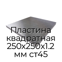 Пластина квадратная 250х250х1.2 мм ст45