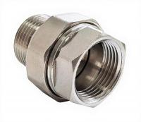 Соединитель латунь никель американка Ду 20 (3/4") прямой ВР/НР Valfex VF.340.N.034