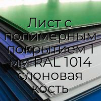 Лист с полимерным покрытием 1 мм RAL 1014 слоновая кость