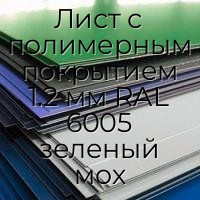 Лист с полимерным покрытием 1.2 мм RAL 6005 зеленый мох