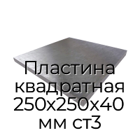 Пластина квадратная 250х250х40 мм ст3