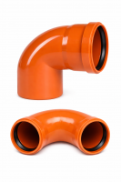 Отвод НПВХ с раструбом коричневый Дн 200х87гр б/нап в/к Пештан 2481161