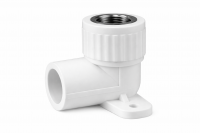 Угольник PP-R комбинированный разъемный белый НР Дн 20х1/2" для радиатора VALFEX 10238012