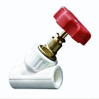 Клапан (вентиль) PP-R запорный белый внутренняя пайка Дн 20х45гр VALFEX 10174020