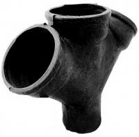 Крестовина чугун канализационная Ду 100х100х100х45гр б/н 1-плоскостная косая ГОСТ 6942-98