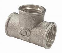 Тройник латунь никель Ду 25 (1") ВР/ВР/ВР Valfex VF.130.N.100