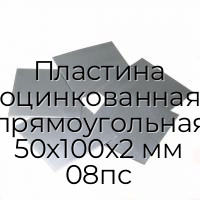 Пластина оцинкованная прямоугольная 50х100х2 мм 08пс