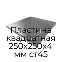 Пластина квадратная 250х250х4 мм ст45