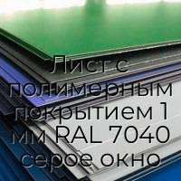 Лист с полимерным покрытием 1 мм RAL 7040 серое окно