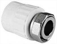 Муфта PP-R комбинированная белая с накидной гайкой Дн 25х1" на метал. штуцере VALFEX 10139125