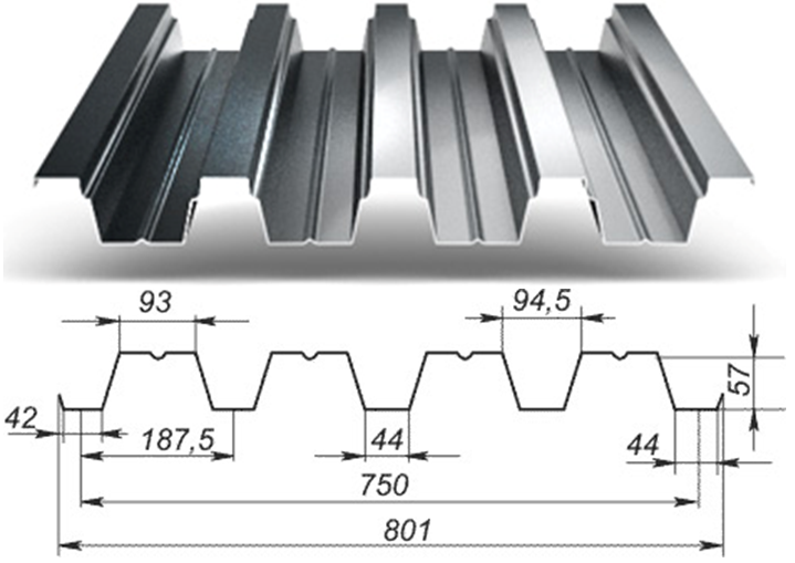 Профнастил Н57-750 Профнастил Н57-750