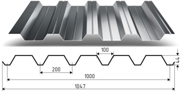 Профнастил НС44-1000 Профнастил НС44-1000