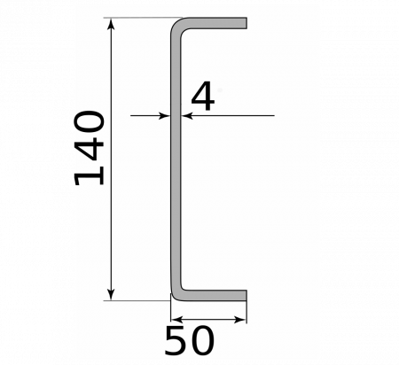 Швеллер гнутый 140x50x4
