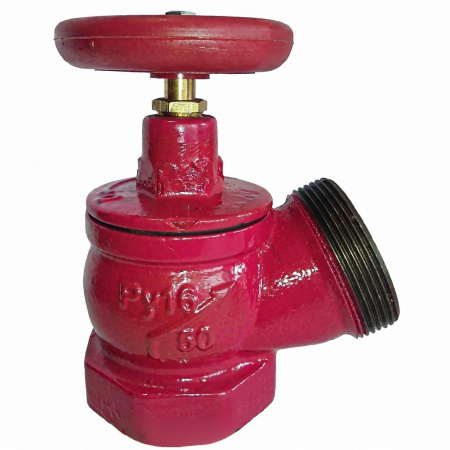 Клапан пожарн чугун угл 125 гр КПЧ 50-1 Ду 50 1,6 МПа муфта-цапка Апогей 110021