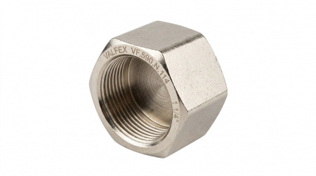Заглушка латунь никель Ду 15 (1/2") ВР Valfex VF.590.N.012