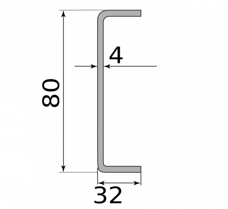 Швеллер гнутый 80x32x4