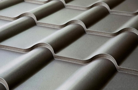 Металлочерепица стальной бархат 0.5 мм MM RAL 8019 серо-коричневый