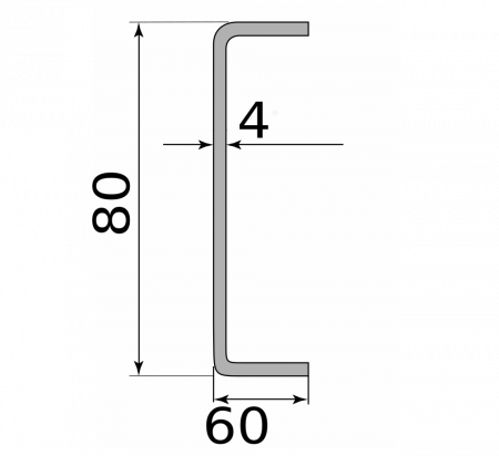 Швеллер гнутый 80x60x4