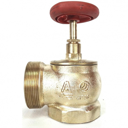 Клапан пожарн лат угл 125 гр КПЛ 65-1 Ду 65 1,6 МПа муфта-цапка Апогей 110005