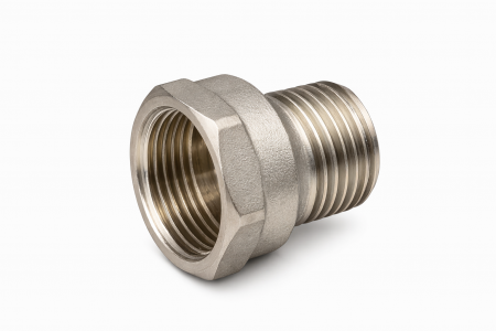 Переход латунь никель Ду 15х10 (1/2"х3/8") ВР/НР Valfex VF.592.N.012.038